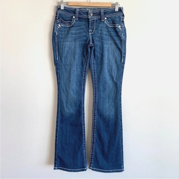 ARIAT Ruby Bootcut Jeans Low Rise Womens 26S Bling Jeweled Embellished - Picture 3 of 14
